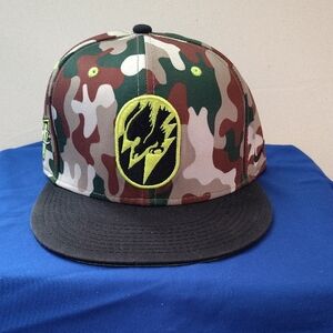Camo Kids Cap with Lightning Bolt Patch